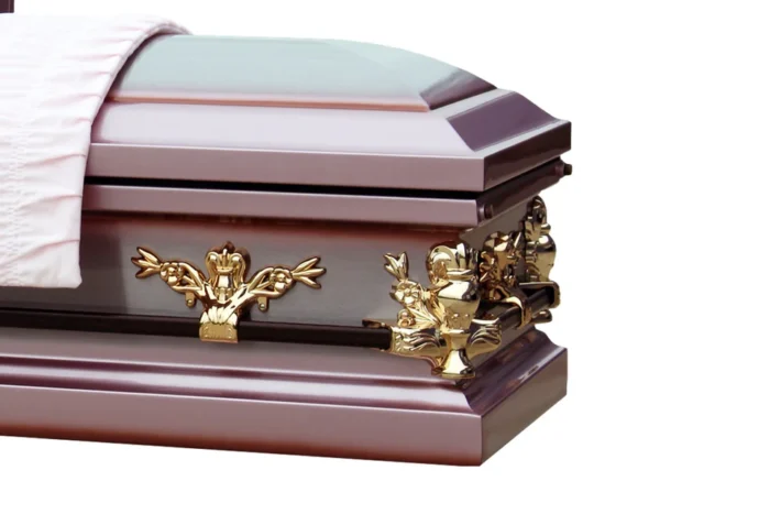 Lilac Rose Casket Purple Finish with Pink Velvet Interior - Image 2