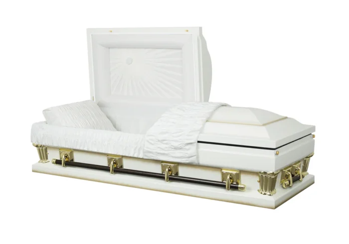 Oversized Casket Adams White 31"- White Finish with White Interior