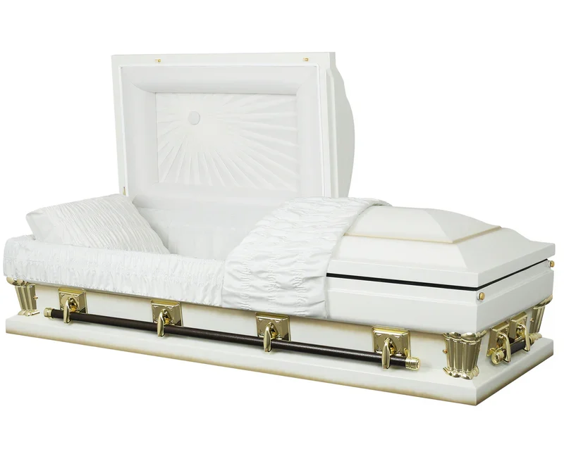 Oversized Casket Adams White 31"- White Finish with White Interior