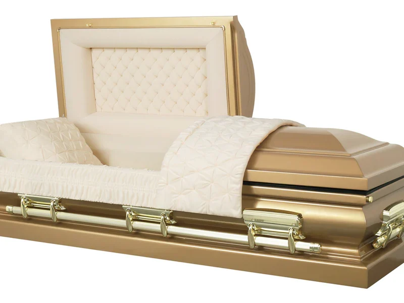 Triton Gold - Metal Casket with White Velvet Interior