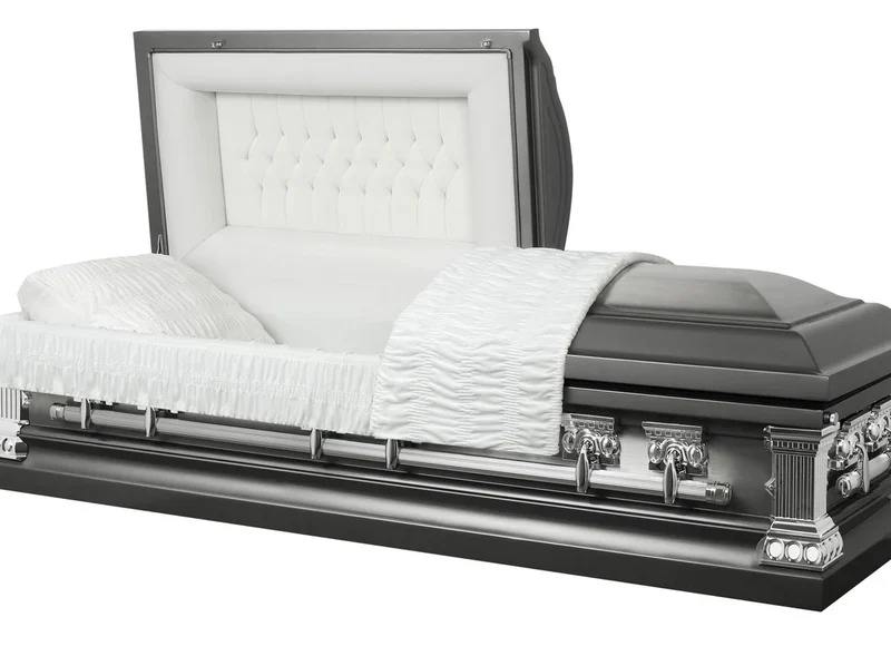 Royal Pewter with White Velvet Interior - Stainless Steel Casket