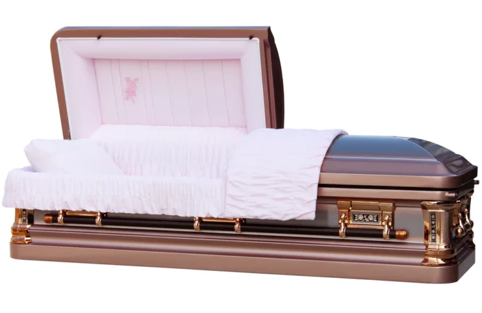 Rose Silver Casket - Metal Casket in Rose Gold Finish