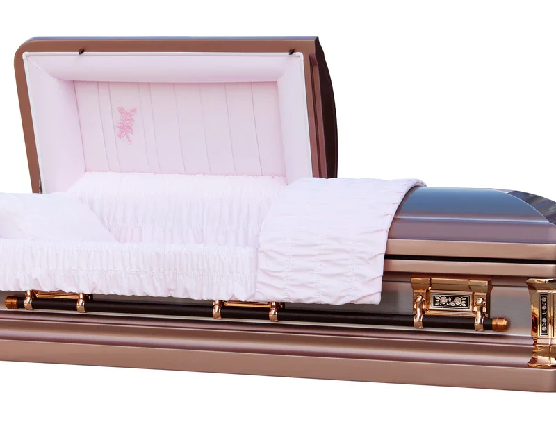 Rose Silver Casket - Metal Casket in Rose Gold Finish