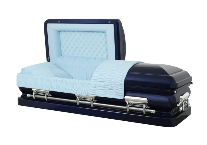 Camelot Cobalt Blue Casket with Light Blue Interior