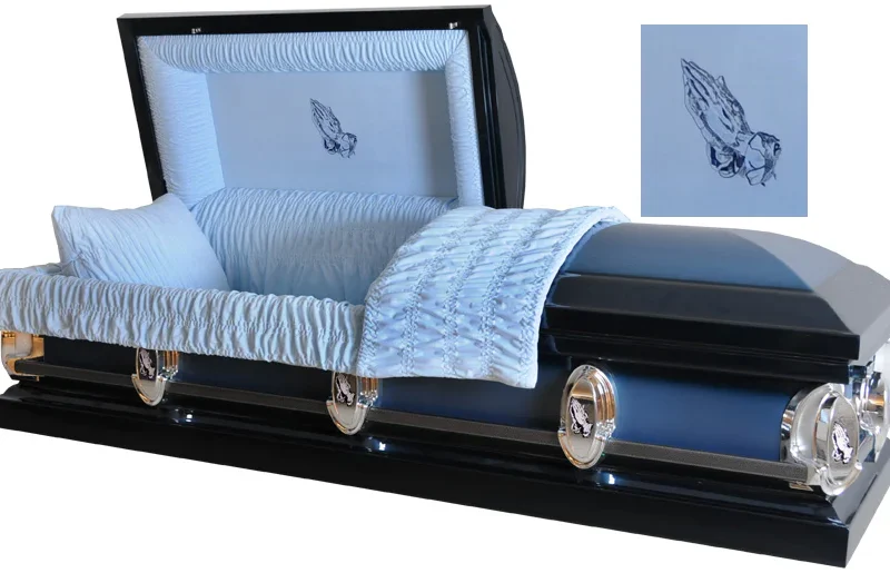 Casket The Prayer - Metal Casket in Spruce Blue Finish